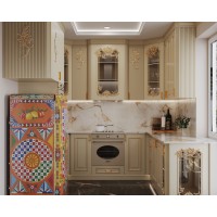 Kitchen made of solid wood Art Deco New