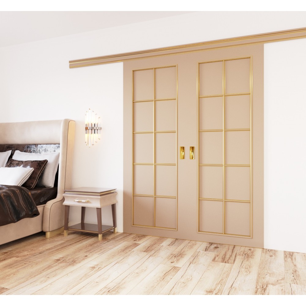 Double sliding interior doors made of solid wood Luisa