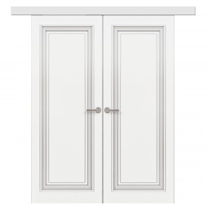 Double sliding interior doors made of solid wood Lorenzo 2