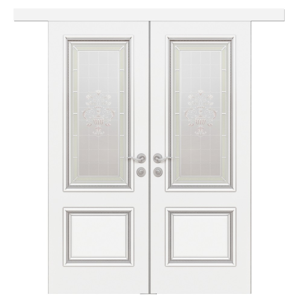 Double sliding interior doors made of solid wood Lorenzo 4