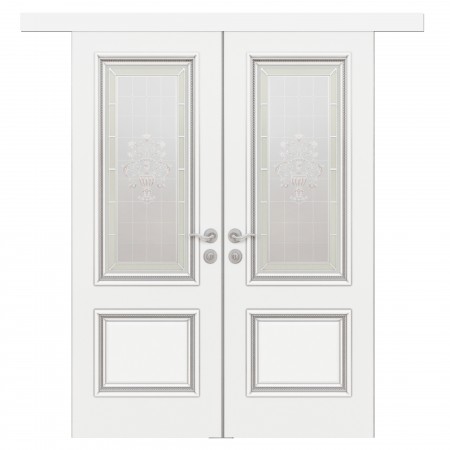 Double sliding interior doors made of solid wood Lorenzo 4