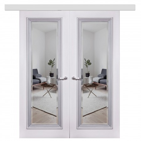 Double sliding interior doors made of solid wood Lorenzo 7