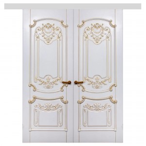 Barocco solid wood double sliding interior doors