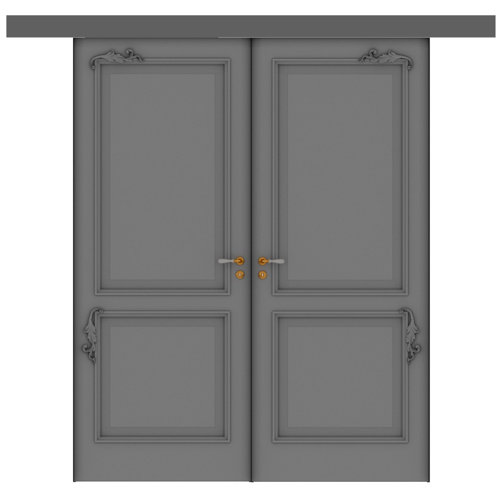 Double sliding solid wood interior doors Elegante