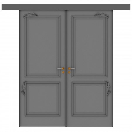 Double sliding solid wood interior doors Elegante