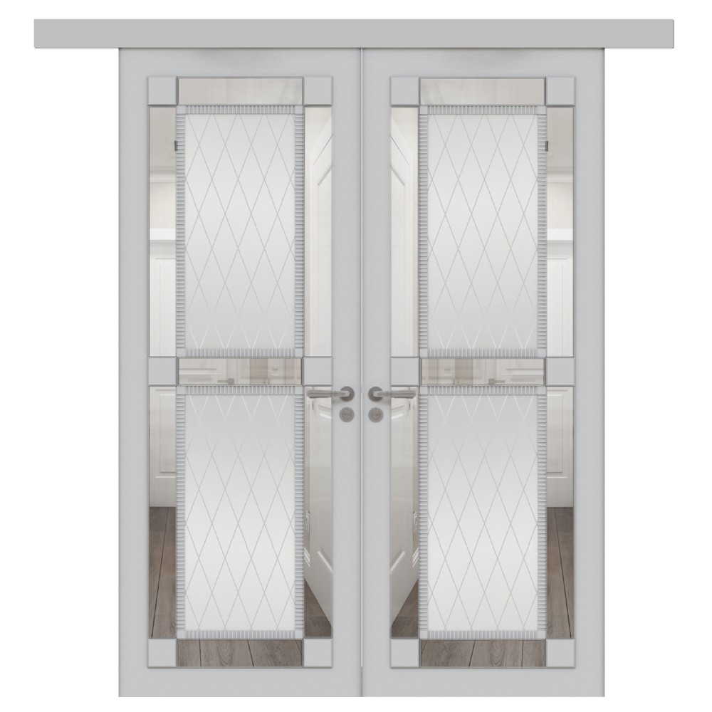 Double sliding solid wood interior doors Firenze