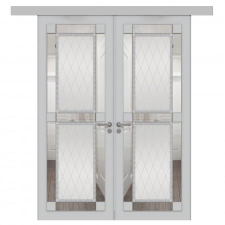 Double sliding solid wood interior doors Firenze
