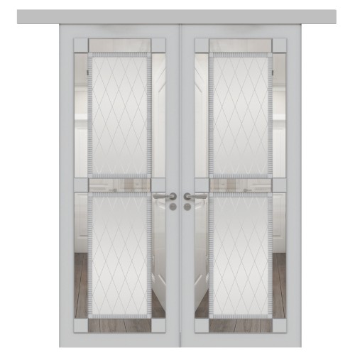 Double sliding solid wood interior doors Firenze
