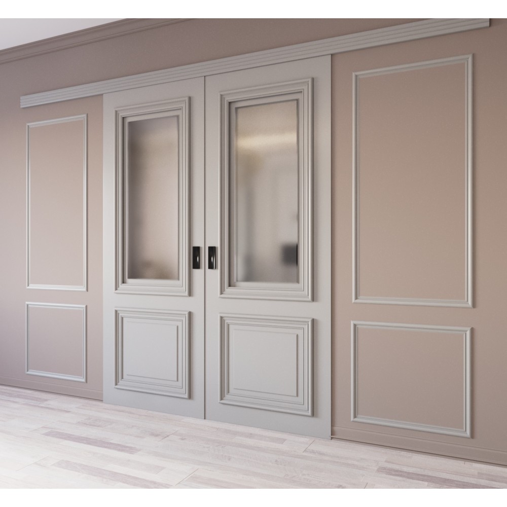 Double sliding interior doors made of solid wood Lorenzo 3