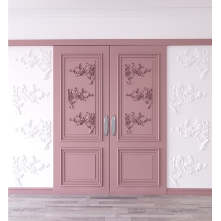 Double sliding solid wood interior doors Flower