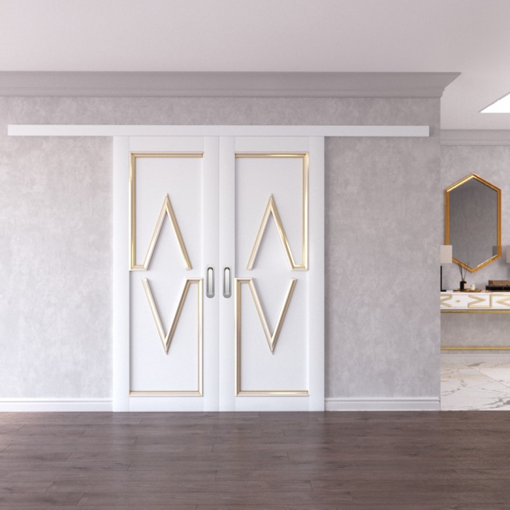 Double sliding interior doors made of solid wood Lobo 2