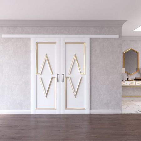Double sliding interior doors made of solid wood Lobo 2