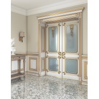 Двери двойные из массива вишни Palazzo белые. Photo 1