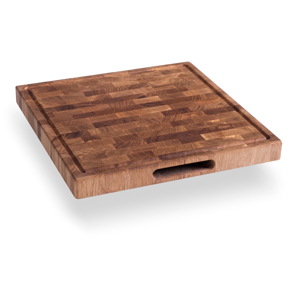 Cutting board 40*40*4 cm end made of premium oak of the Casa Verdi brand