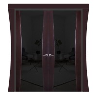 Двери двойные из массива вишни Vetro 5. Photo 1