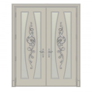 Двери двойные из массива вишни Art Deco 2