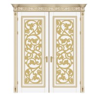 Двери двойные из массива вишни Art Deco. Photo 1