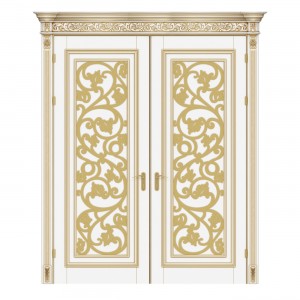 Двери двойные из массива вишни Art Deco