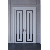 Двери двойные из массива вишни Vetro 9. Photo 1