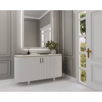 Комод із масиву ясена Armonia 3 білий зі вставками металу. Photo 1