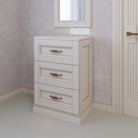Casa Verdi bedside table made of solid ash with one gray drawer 600 mm x 300 mm x 500 mm  - Фото 1