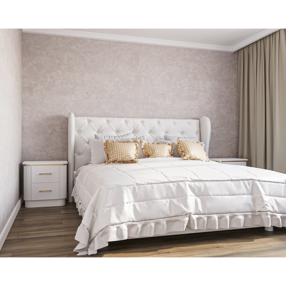 Solid wood bed