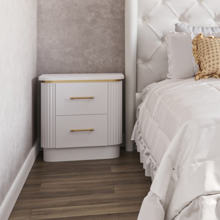 Casa Verdi bedside table made of solid ash with one gray drawer 600 mm x 300 mm x 500 mm  - Фото 1
