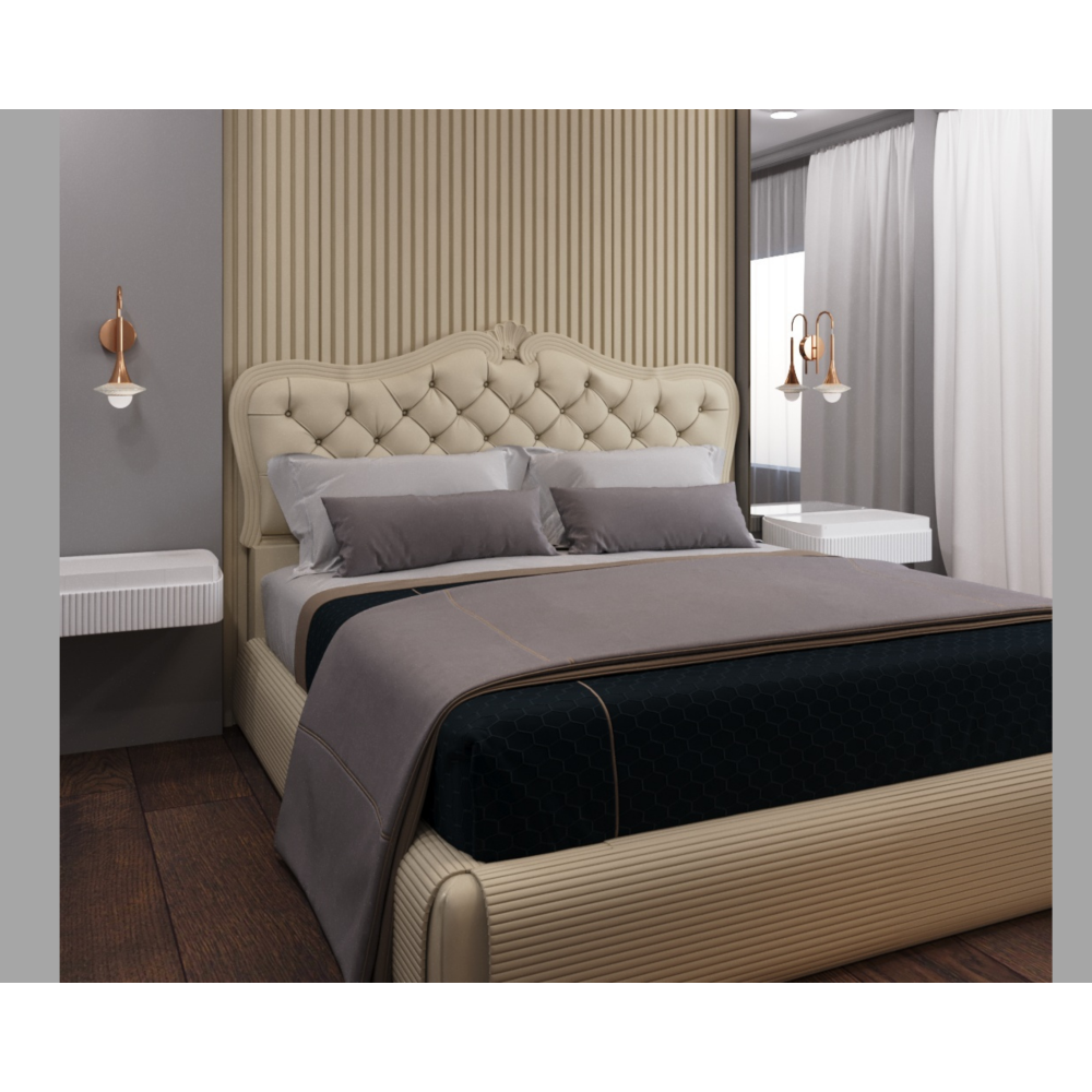 Solid wood bed