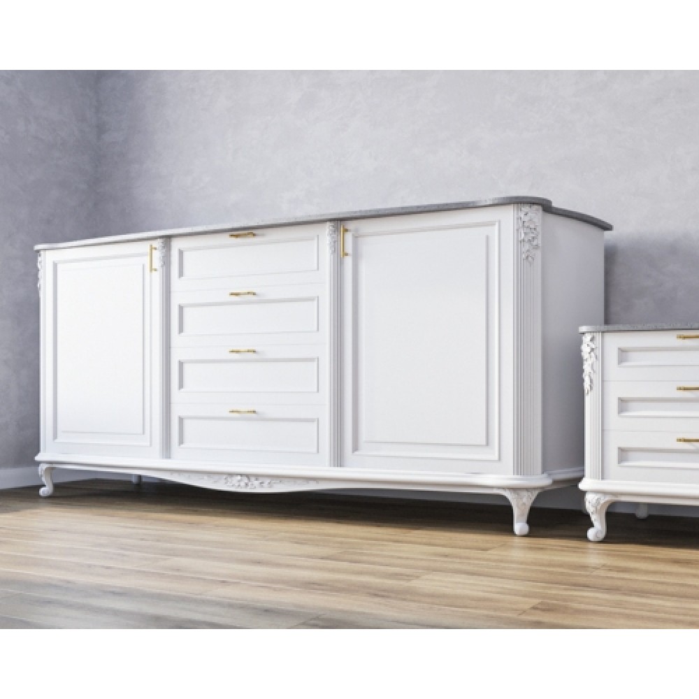 Casa Verdi chest of drawers made of solid alder with a metal insert
