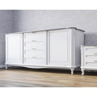 Casa Verdi chest of drawers made of solid alder with a metal insert. Photo 1