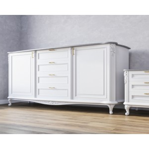 Casa Verdi chest of drawers made of solid alder with a metal insert