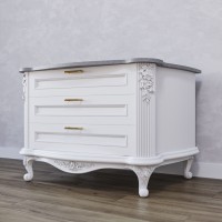 Casa Verdi bedside table made of solid ash with one gray drawer 600 mm x 300 mm x 500 mm. Photo 1