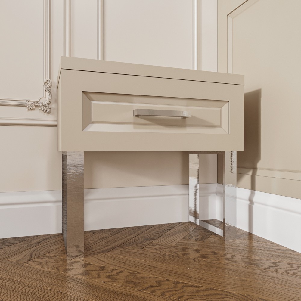 Casa Verdi bedside table made of solid ash with one gray drawer 600 mm x 300 mm x 500 mm