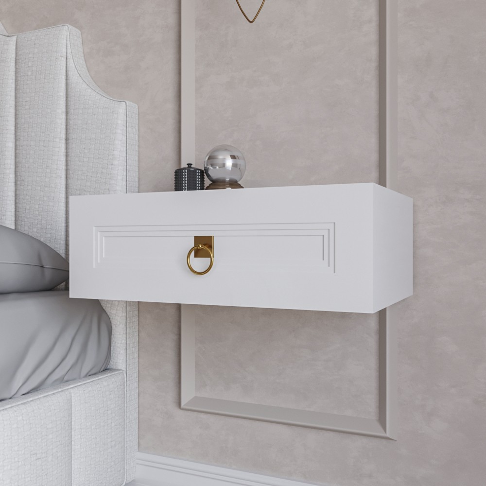 Casa Verdi bedside table made of solid ash with one gray drawer 600 mm x 300 mm x 500 mm