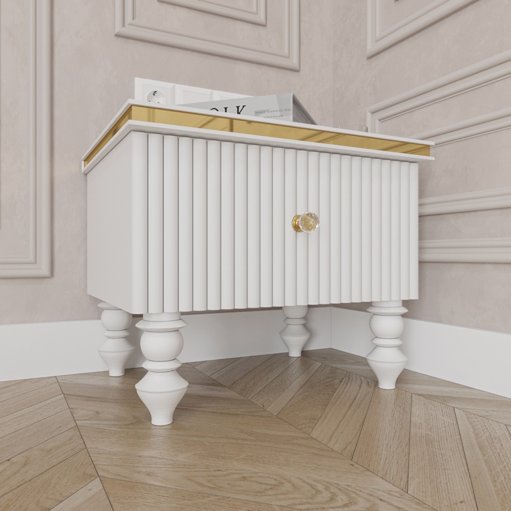 Casa Verdi bedside table made of solid ash with one gray drawer 600 mm x 300 mm x 500 mm