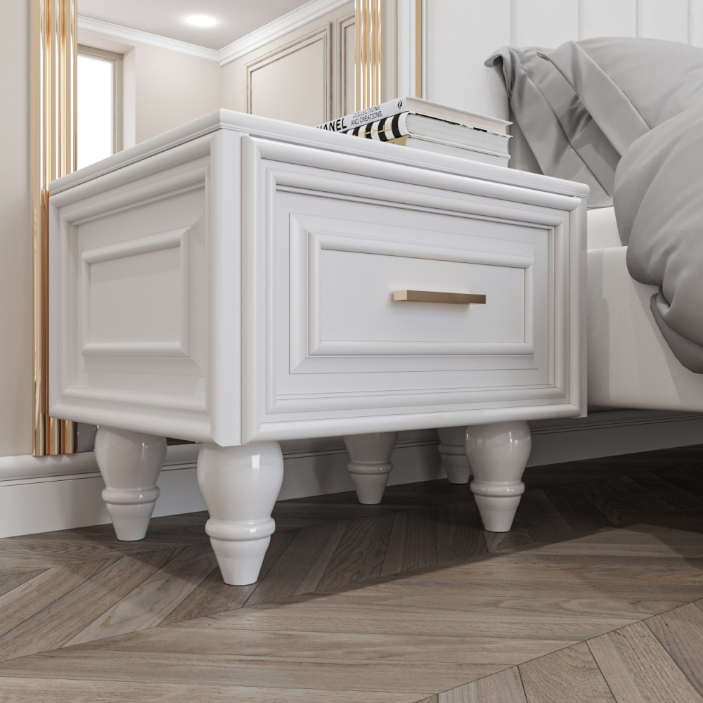 Casa Verdi bedside table made of solid ash with one gray drawer 600 mm x 300 mm x 500 mm