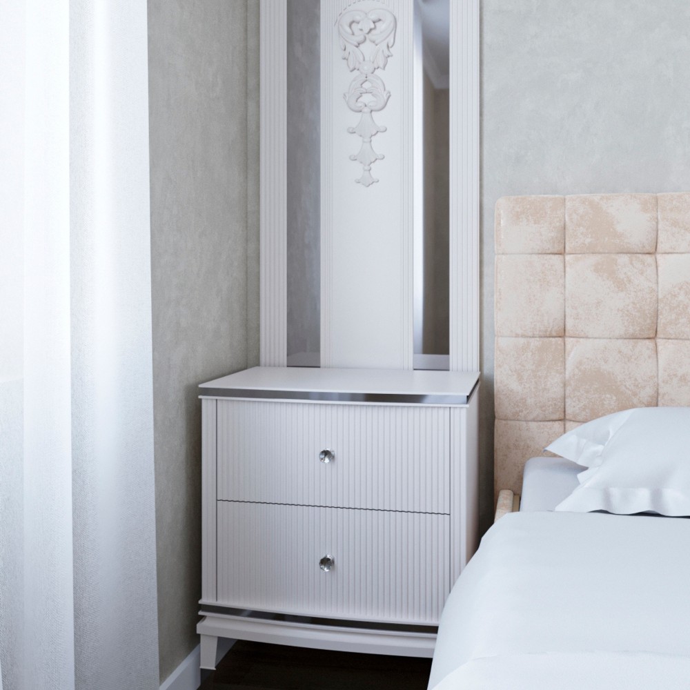 Casa Verdi bedside table made of solid ash with one gray drawer 600 mm x 300 mm x 500 mm