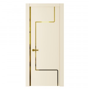 Lior 4 Beige Wood and Metal Interior Door