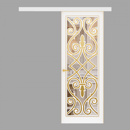 Розсувні двері Art Deco з масиву ясена  - Фото 1