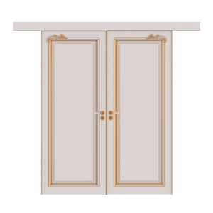 Двойные раздвижные двери Elegante из массива Alder.