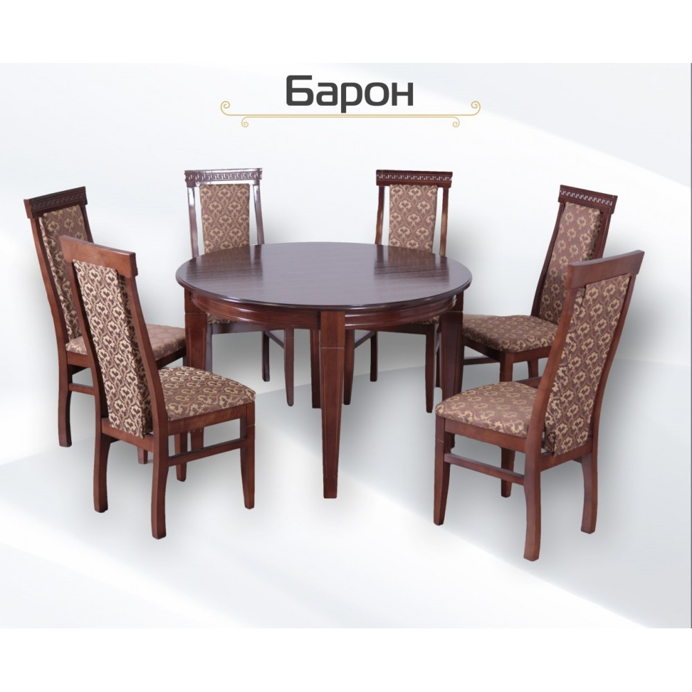 Комплект стіл Барон +6 стільців Нора