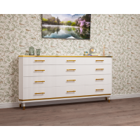 Casa Verdi chest of drawers made of solid alder with a metal insert. Photo 1