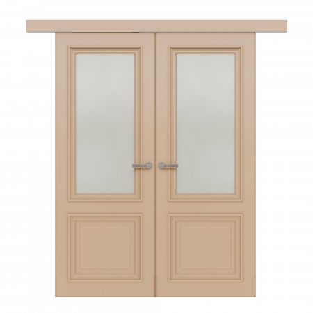 Подвійні розсувні двері Lorenzo 2 з масиву ясена бежеві  - Фото 1