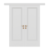 Подвійні розсувні двері Lorenzo 2 з масиву ясена білі - Фото 2