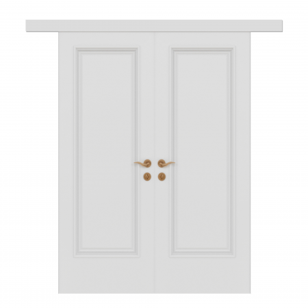 Подвійні розсувні двері Lorenzo 2 з масиву ясена білі  - Фото 1