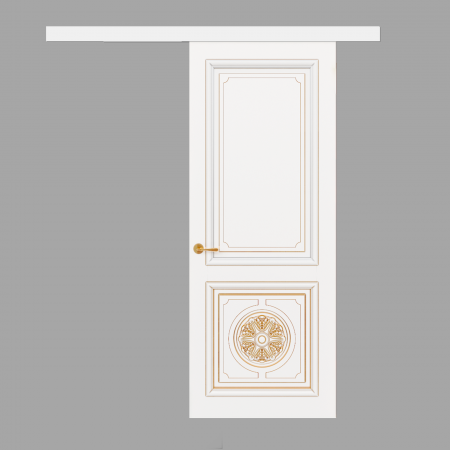 Розсувні двері Lusso 7 з масиву вільхи біла з патиною  - Фото 1